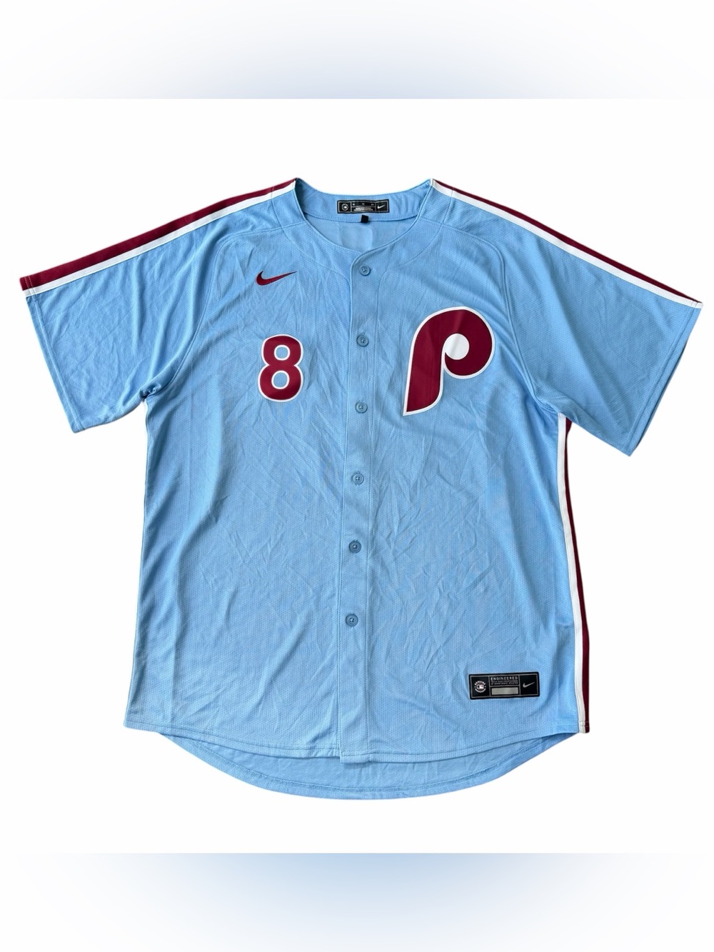 Philadelphia Phillies #8 Nick Castellanos Lt Blue Nike MLB Alternate Jersey XL
